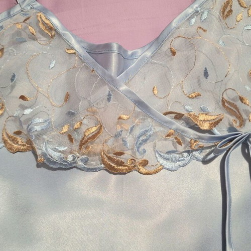 Satin nightgown Rachel light blue with lace like new