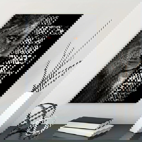 Motivational Lion Poster – Quote Canvas Art, Μοντέρνος πίνακας καμβά, ασπρόμαυρη αφίσα τοίχου