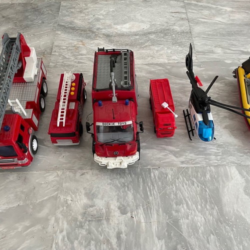 Firefighting vehicles used, various toys in excellent condition