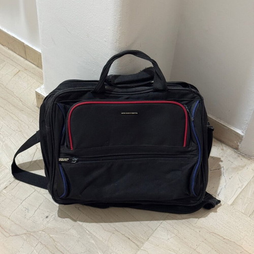 Benetton laptop bag used, black with multiple compartments