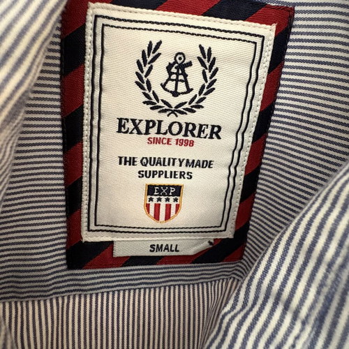 Explorer men's shirt blue with white stripes, size S, used