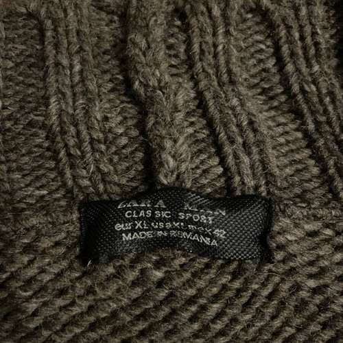 Zara men's knitted cardigan brown like new, size XL