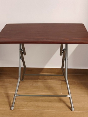 Folding table 80x50 cm with wood-look MDF top and metal frame