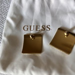 Square stud earrings, gold tone