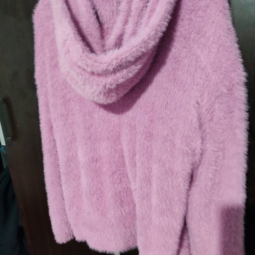 Bershka pink fluffy jacket size M like new