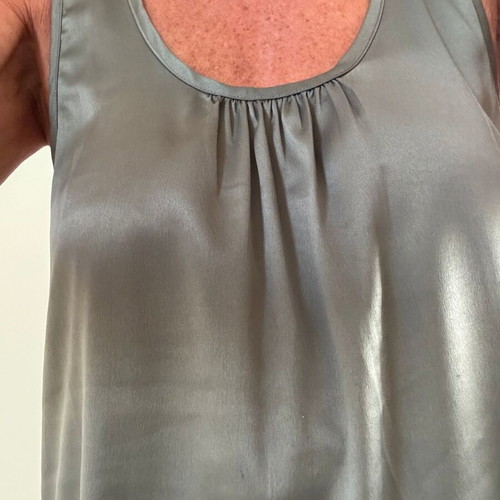 Vans satin loose sleeveless blouse like new, gray, size S