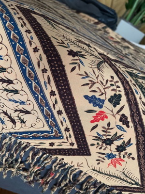 Vintage Batik Μπαλί Βαρύ Βαμβακερό Ριχτάρι Εσάρπα 166x116 εκ.