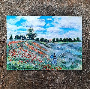 25 ×35 cm K. Monet inspiration, Poppies , acril, canvas