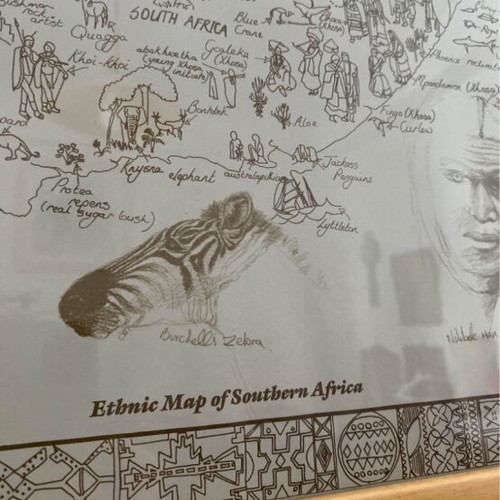 Engraving poster map of Africa new with frame