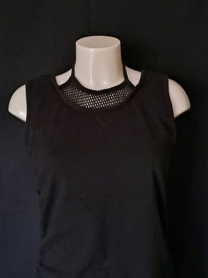Spiral Direct sleeveless top with fishnet, like new, black