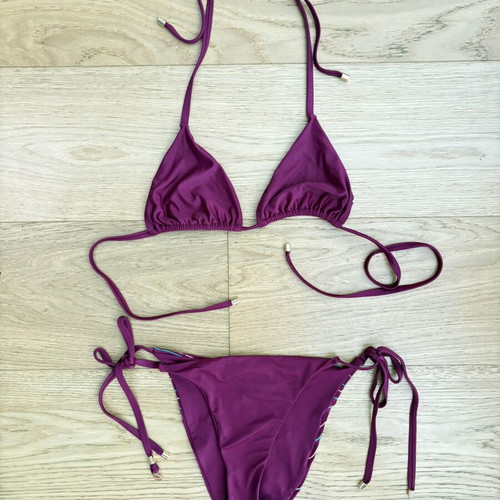 Mitos bikini with embroidery, size small, like new, purple