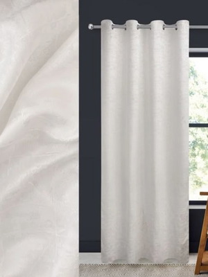 Decorative curtain off-white with jacquard Frosty design 140x260 cm new