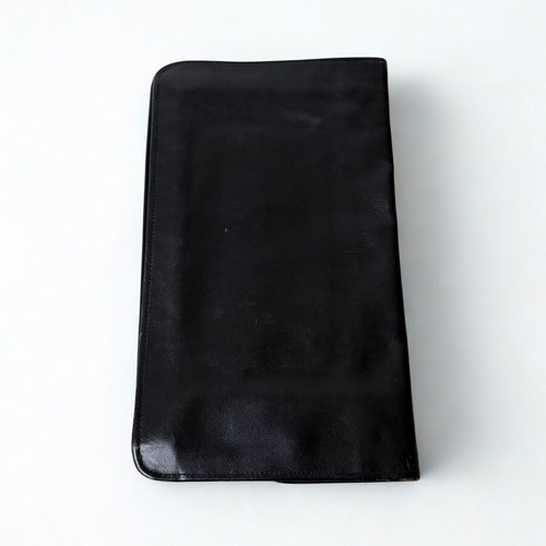 Vintage black leather clutch