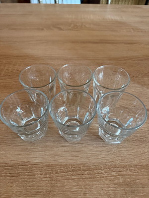 Ouzo glasses used, set of 6, two types