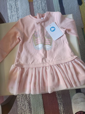 Mayoral dress new for 6-9 months, pink long sleeve