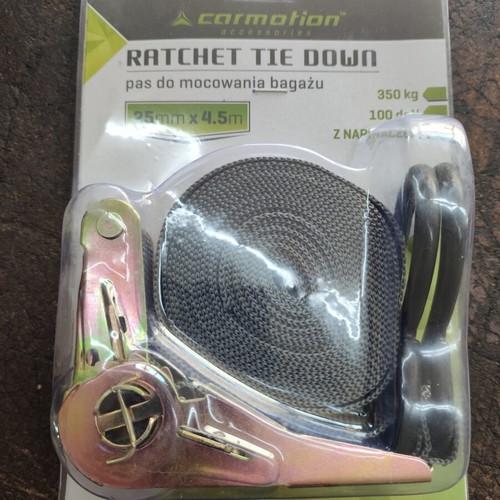 Ratchet tie down 350kg 25mmx4.5 new
