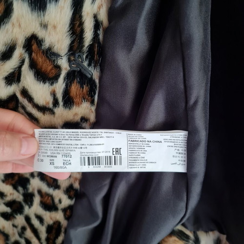 Mango faux fur coat, small, beige and brown
