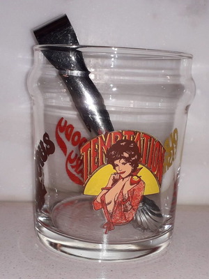 Ice bucket with tongs used, vintage