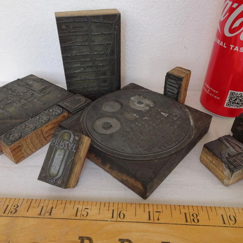 Printing plates used, set of 27, old French typography