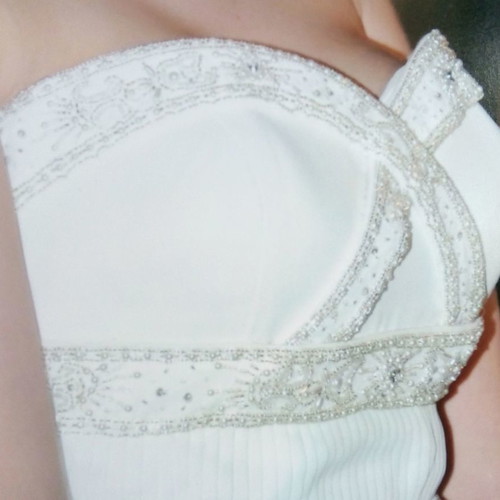 Divina Sposa wedding dress by Katellanos used, size Large, white
