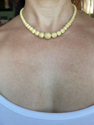 Vintage Art Deco κολιέ 41εκ French Ivory κυτταρίνη