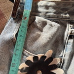 Denim handbag with flower motif