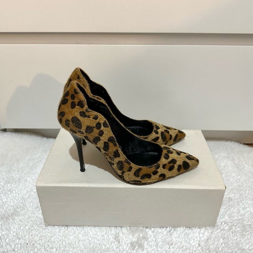 Leopard print pumps used, size 38, brown
