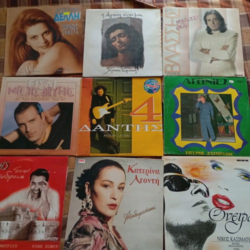 Greek vinyl records used, 69 pieces, laiko repertoire
