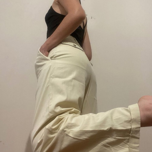 Cacharel summer pants used, size 40, beige-yellow