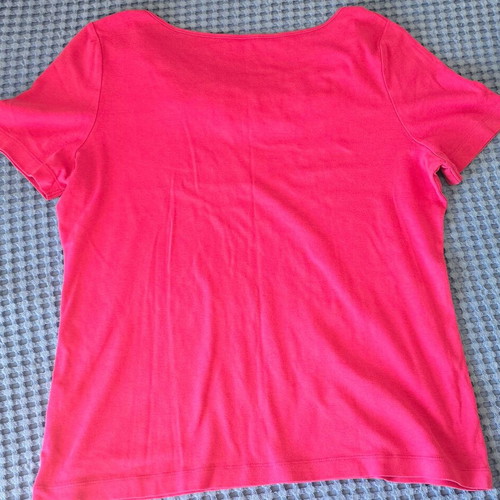 Pink blouse with fabric flowers, size XXL