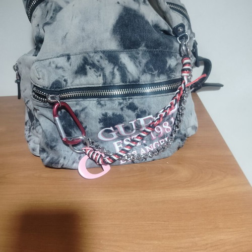 Guess Denim Backpack tie-dye acid wash like new, gray