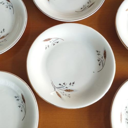 Vintage Candia Harvest Time dessert plates set of 6, mint condition