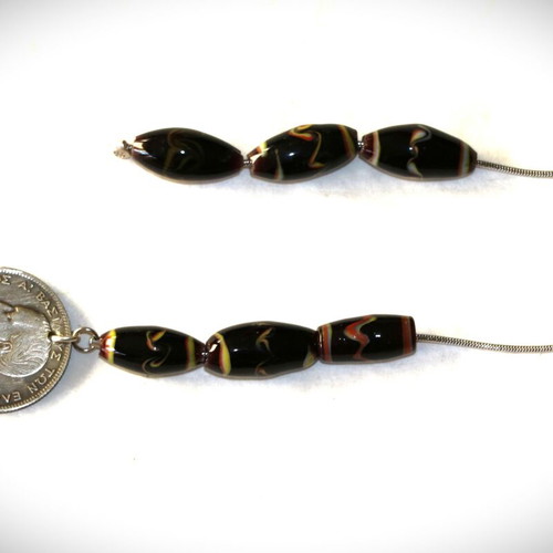 Begleri with 2 Drachma coin King George Murano crystals, silver, handmade