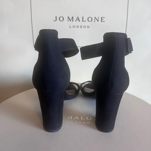 Bershka Y2K black suede high-heeled sandals like new, size 36