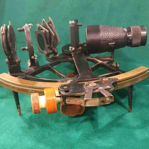 German naval sextant used, collectible antique from 1900s