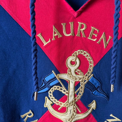 Polo Ralph Lauren shirt blue red with embroidery and cord size large like new