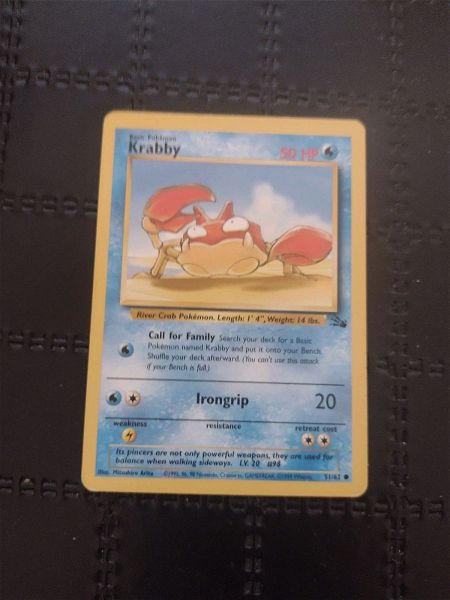  Pokémon karta Krabby 1st edition