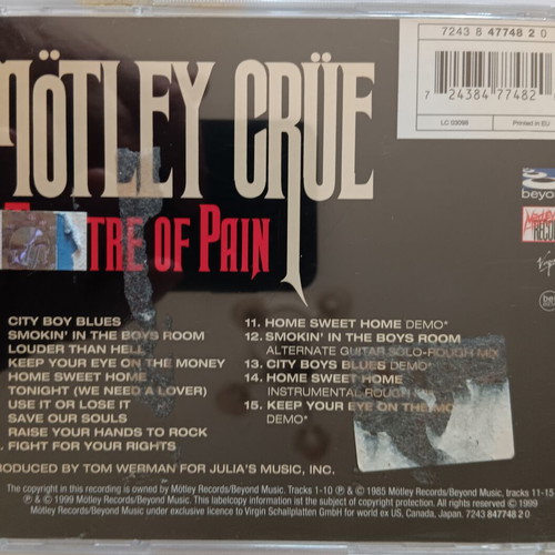 Motley Crue Theatre of Pain CD used 2nd edition 1999 metal