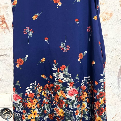 Emery Rose Blue Floral Midi Dress, Size S, Sleeveless