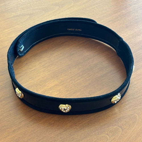 Vintage black suede leather belt 1980s like new, 95 cm