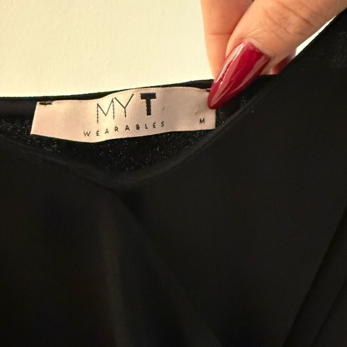Black midi dress with side tie My T new size medium