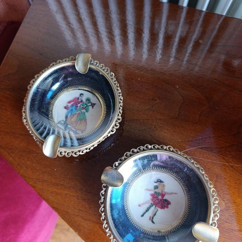 70s vintage ashtrays used with beautiful designs