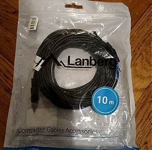 Καλωδιο ηχου mini jack 3.5mm Lanberg Αρσενικο σε αρσενικο 10 μετρα Plug Speaker Headphone Cable 10m