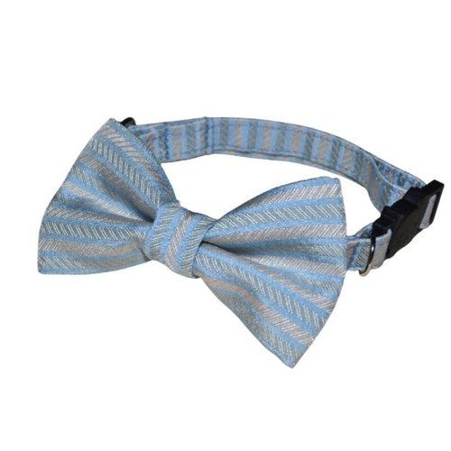 Cat collar new, breakaway safety collar with bow tie, blue