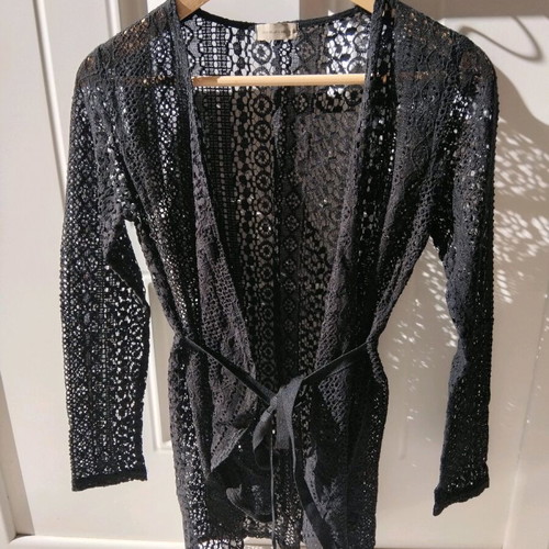 Intimissimi small cardigan with perforated design, new, black