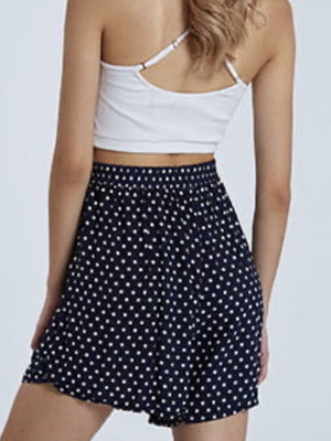 Stradivarius polka dot skirt shorts small like new, dark blue