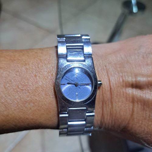 DKNY women's watch used, stainless steel with turquoise dial