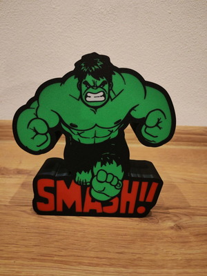 3D print Hulk lightbox lamp 19x18x5cm, USB powered