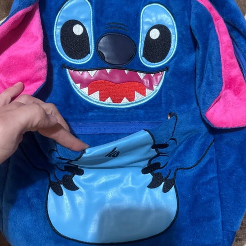 Plush Stitch backpack like new, blue and pink