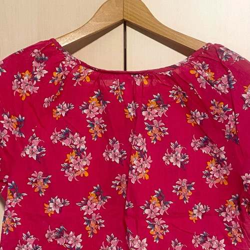 H&M Romantic Pink Cotton Short-Sleeve Shirt like new with embroidery